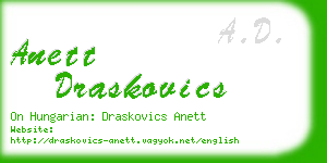 anett draskovics business card